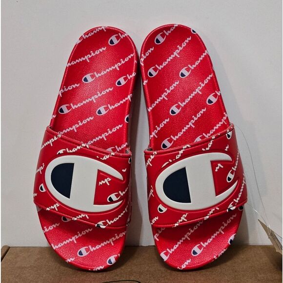 Champion, Mens Slides in Red, White, and Blue. Size 8 - Picture 1 of 7